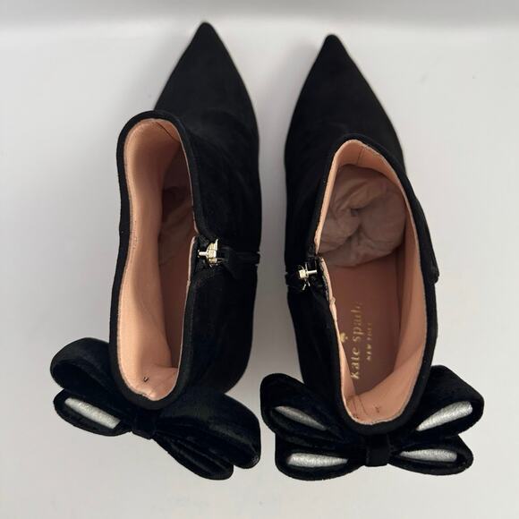 Kate Spade Donella Black Suede Ankle Bow Boots - NIB! - Picture 9 of 9
